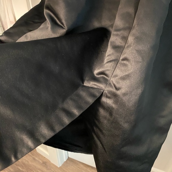 Future Collective Strappy Satin Black Midi Dress Large Cocktail Formal Chic Glam - Picture 10 of 10